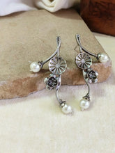 Elegant Pearl Silver Replica Stud Earrings | Sarichka